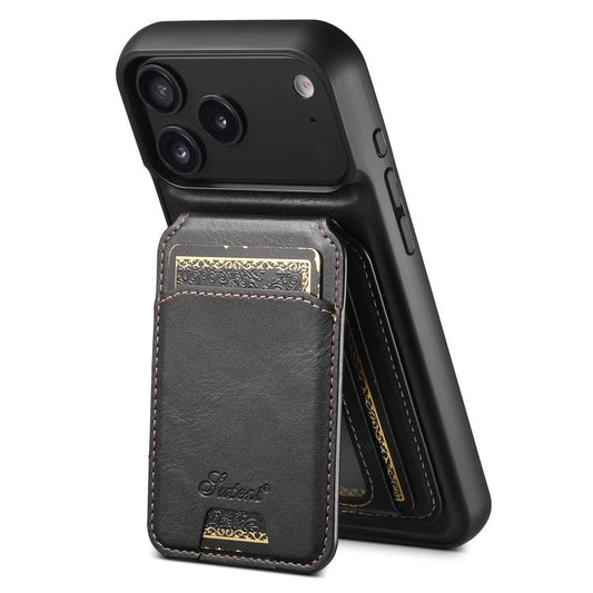 Suteni H15 MagSafe Oil Eax Leather Detachable Wallet Back Phone Case, For iPhone 17 Pro Max, For iPhone 17 Pro, For iPhone 17, For iPhone 17 Air, For iPhone 16e, For iPhone 16 Pro Max, For iPhone 16 Pro, For iPhone 16 Plus, For iPhone 16
