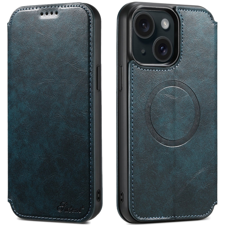 Suteni J05 Leather Magnetic MagSafe Phone Case, For iPhone 17 Pro Max, For iPhone 17 Pro, For iPhone 17, For iPhone 17 AIr, For iPhone 16 Pro Max, For iPhone 16 Pro, For iPhone 16 Plus, For iPhone 16, For iPhone 15 Pro Max, For iPhone 15 Pro�����������...