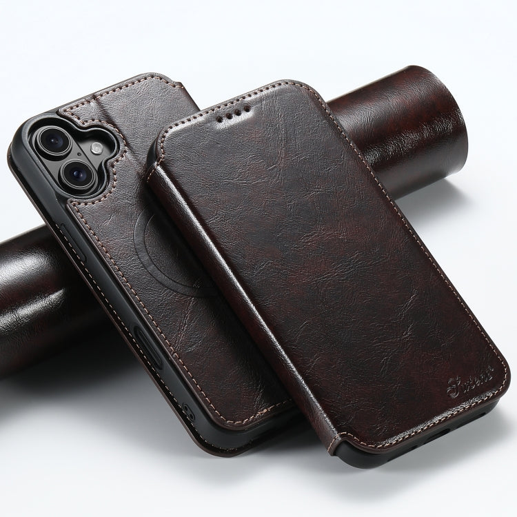 Suteni J05 Leather Magnetic MagSafe Phone Case, For iPhone 17 Pro Max, For iPhone 17 Pro, For iPhone 17, For iPhone 17 AIr, For iPhone 16 Pro Max, For iPhone 16 Pro, For iPhone 16 Plus, For iPhone 16, For iPhone 15 Pro Max, For iPhone 15 Pro�����������...