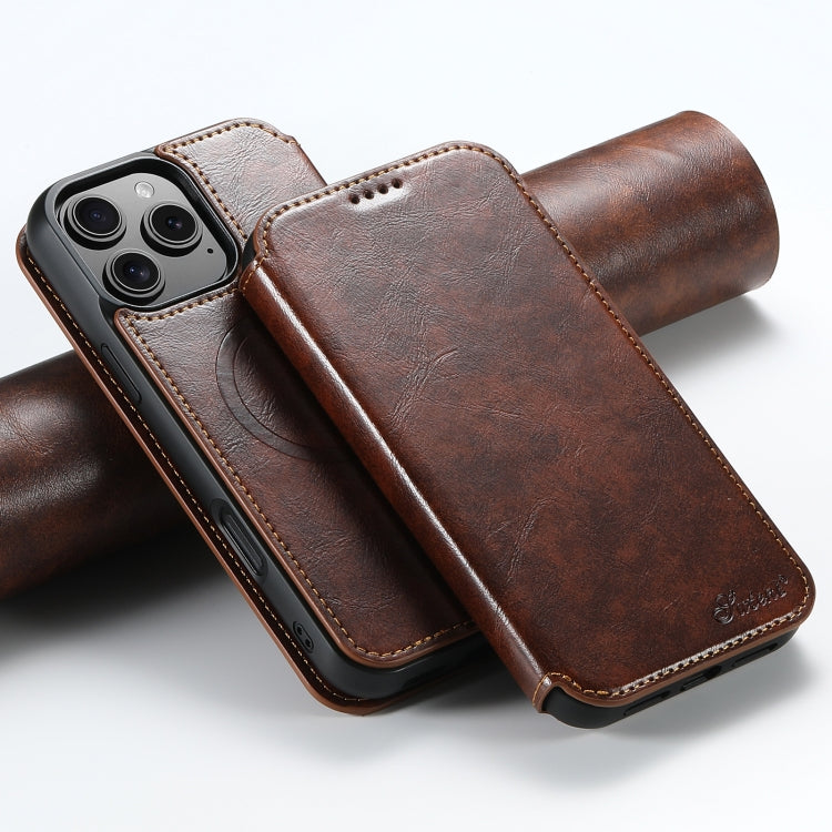 Suteni J05 Leather Magnetic MagSafe Phone Case, For iPhone 17 Pro Max, For iPhone 17 Pro, For iPhone 17, For iPhone 17 AIr, For iPhone 16 Pro Max, For iPhone 16 Pro, For iPhone 16 Plus, For iPhone 16, For iPhone 15 Pro Max, For iPhone 15 Pro�����������...