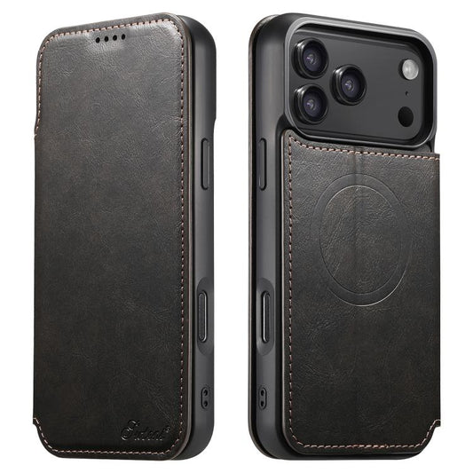 Suteni J05 Leather Magnetic MagSafe Phone Case, For iPhone 17 Pro Max, For iPhone 17 Pro, For iPhone 17, For iPhone 17 AIr, For iPhone 16 Pro Max, For iPhone 16 Pro, For iPhone 16 Plus, For iPhone 16, For iPhone 15 Pro Max, For iPhone 15 Pro�����������...
