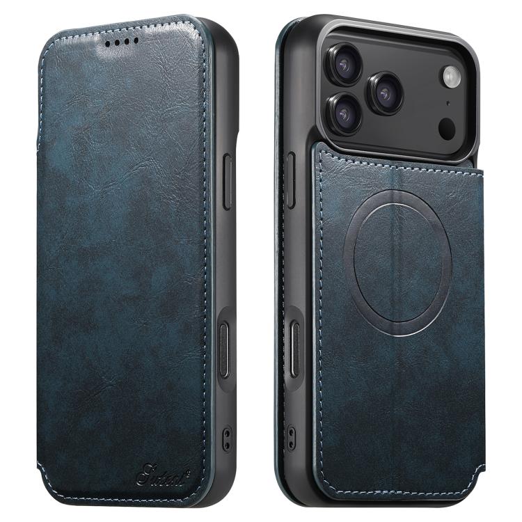 Suteni J05 Leather Magnetic MagSafe Phone Case, For iPhone 17 Pro Max, For iPhone 17 Pro, For iPhone 17, For iPhone 17 AIr, For iPhone 16 Pro Max, For iPhone 16 Pro, For iPhone 16 Plus, For iPhone 16, For iPhone 15 Pro Max, For iPhone 15 Pro�����������...