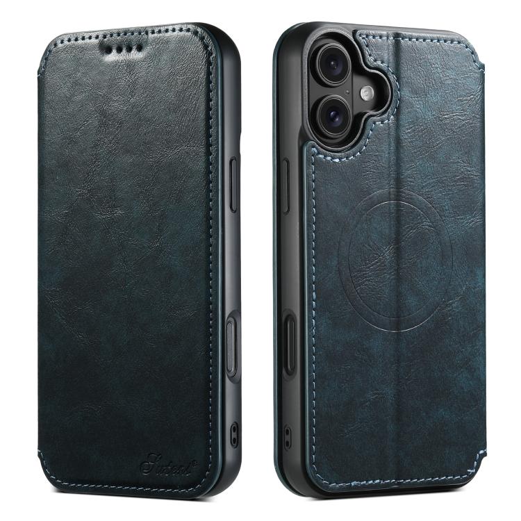 Suteni J05 Leather Magnetic MagSafe Phone Case, For iPhone 17 Pro Max, For iPhone 17 Pro, For iPhone 17, For iPhone 17 AIr, For iPhone 16 Pro Max, For iPhone 16 Pro, For iPhone 16 Plus, For iPhone 16, For iPhone 15 Pro Max, For iPhone 15 Pro�����������...