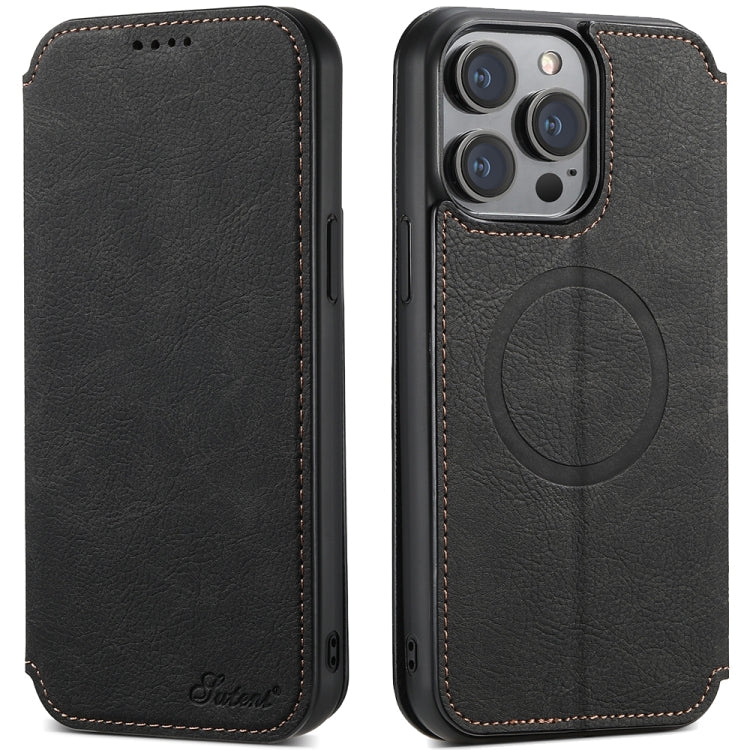 Suteni J06 Retro Matte Litchi Texture Leather MagSafe Phone Case, For iPhone 17 Pro Max, For iPhone 17 Pro, For iPhone 17, For iPhone 17 Air, For iPhone 16 Pro Max, For iPhone 16 Pro, For iPhone 16 Plus, For iPhone 16, For iPhone 15 Pro Max������������...
