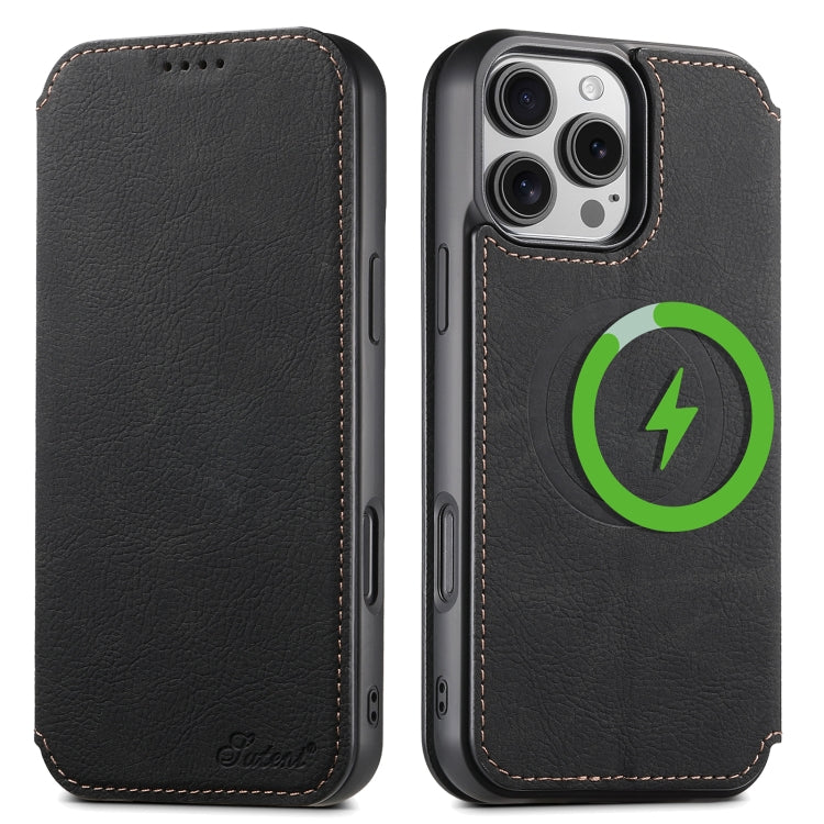 Suteni J06 Retro Matte Litchi Texture Leather MagSafe Phone Case, For iPhone 17 Pro Max, For iPhone 17 Pro, For iPhone 17, For iPhone 17 Air, For iPhone 16 Pro Max, For iPhone 16 Pro, For iPhone 16 Plus, For iPhone 16, For iPhone 15 Pro Max������������...
