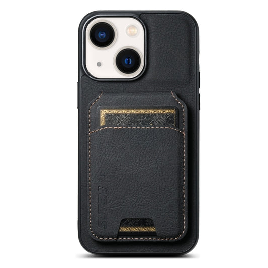 Suteni H02 Litchi Leather Card Wallet Stand Back Phone Case, For iPhone 14 Plus, For iPhone 14, For iPhone 14 Pro, For iPhone 14 Pro Max, For iPhone 13 Pro Max, For iPhone 13 Pro, For iPhone 13, For iPhone 12 / 12 Pro, For iPhone 12 Pro Max