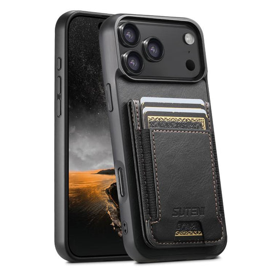 Suteni H03 Oil Wax Leather Wallet Stand Back Phone Case, For iPhone 17 Pro Max, For iPhone 17 Pro, For iPhone 17, For iPhone 17 Air, For iPhone 16e, For iPhone 16 Pro Max, For iPhone 16 Pro, For iPhone 16 Plus, For iPhone 16, For iPhone 15 Pro Max�����...