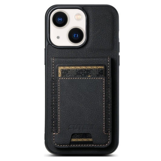 Suteni H03 Litchi Leather Card Bag Stand Back Phone Case, For iPhone 14 Plus, For iPhone 14, For iPhone 14 Pro, For iPhone 14 Pro Max, For iPhone 13 Pro Max, For iPhone 13 Pro, For iPhone 13, For iPhone 12 Pro Max, For iPhone 11 Pro Max