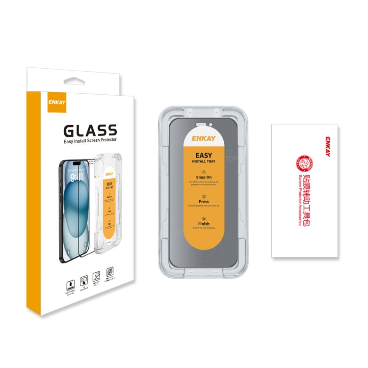 ENKAY Easy Install Anti-peeping Privacy Full Screen Tempered Glass Film, For iPhone 14 / 16e / 13 / 13 Pro, For iPhone 16 Pro Max, For iPhone 16 Pro, For iPhone 16 Plus, For iPhone 15 Plus, For iPhone 16, For iPhone 15, For iPhone 15 Pro Max�����������...
