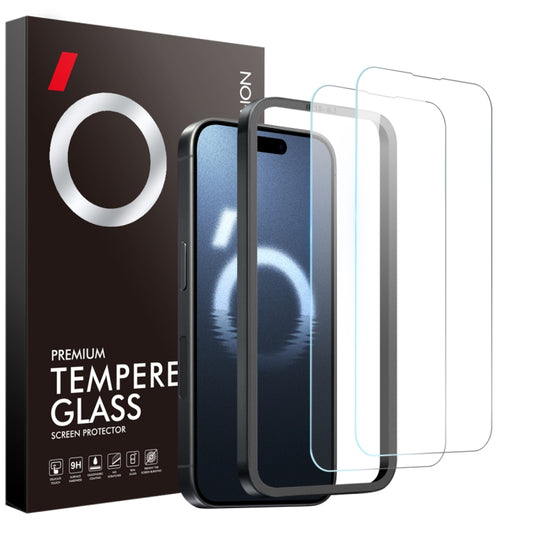 NORTHJO 2pcs A++ Screen Protector Tempered Glass Film with Installation Frame, For iPhone 16 Pro Max, For iPhone 16 Pro, For iPhone 16 Plus, For iPhone 16, For iPhone 15 Pro Max, For iPhone 15 Pro, For iPhone 15 Plus, For iPhone 15, For iPhone 14 Plus�...