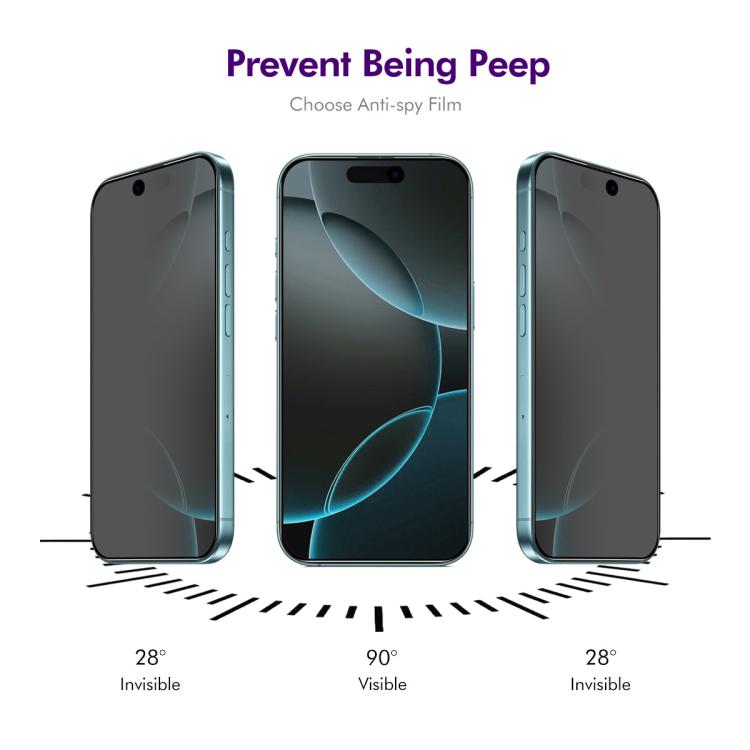 5pcs ENKAY Hat-Prince 28 Degree Anti-peeping Privacy Tempered Glass Film, For iPhone 17 Pro Max, For iPhone 17 Pro, For iPhone 17, For iPhone 17 Air, For iPhone 16 Pro Max, For iPhone 16 Pro, For iPhone 16 Plus, For iPhone 16, For iPhone 15 Pro Max����...