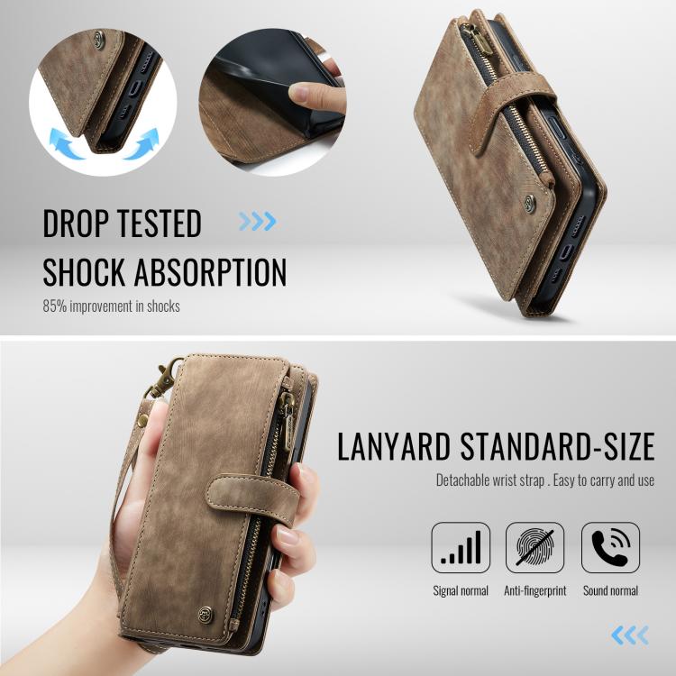 CaseMe C30 Card Slots Zipper Wallet Leather Phone Case