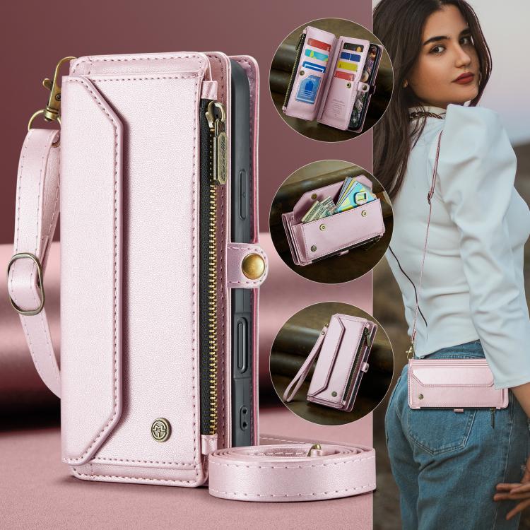 CaseMe C36 Card Slots Zipper Wallet RFID Anti-theft Leather Phone Case