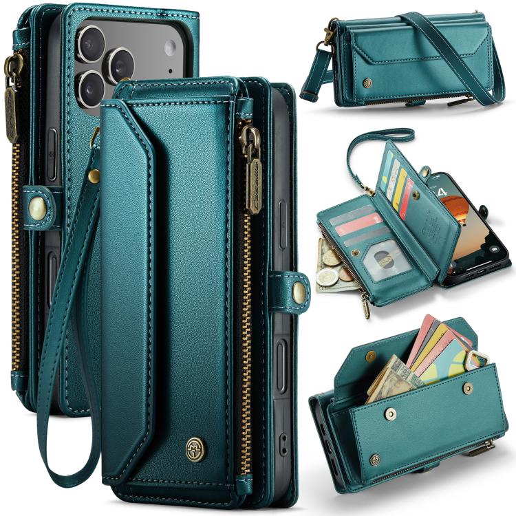 CaseMe C36 Card Slots Zipper Wallet RFID Anti-theft Leather Phone Case