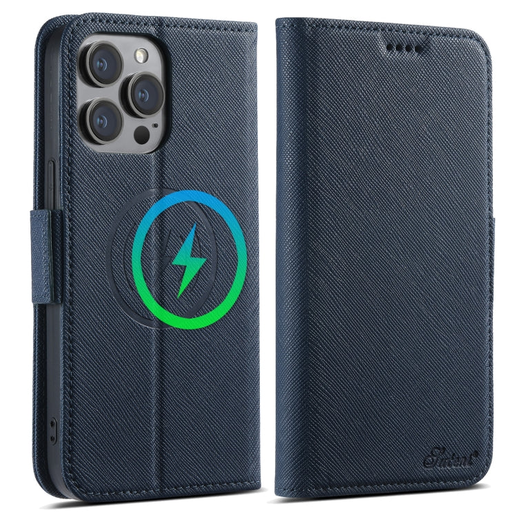 Suteni J08 Multifunctional Cross Texture MagSafe Leather Phone Case, For iPhone 12 Pro Max, For iPhone 12 Pro