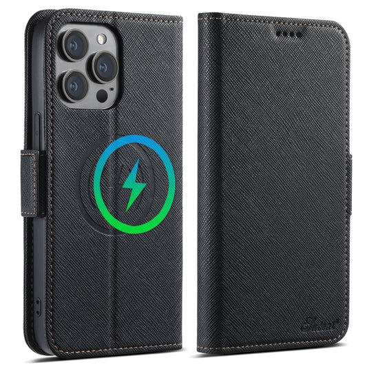 Suteni J08 Multifunctional Cross Texture MagSafe Leather Phone Case, For iPhone 12 Pro Max, For iPhone 12 Pro
