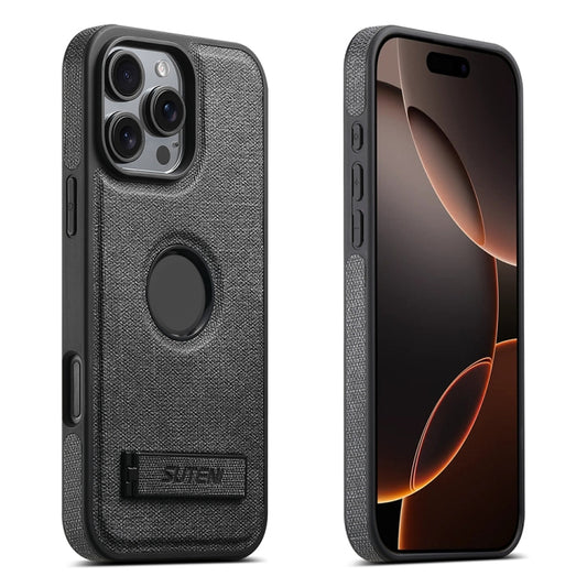 Suteni G2 Holder Denim Leather Back MagSafe Phone Case, For iPhone 16 Pro Max, For iPhone 16 Pro, For iPhone 16 Plus, For iPhone 16, For iPhone 15 Pro Max, For iPhone 15 Pro, For iPhone 15 Plus, For iPhone 15, For iPhone 14 Plus, For iPhone 14���������...