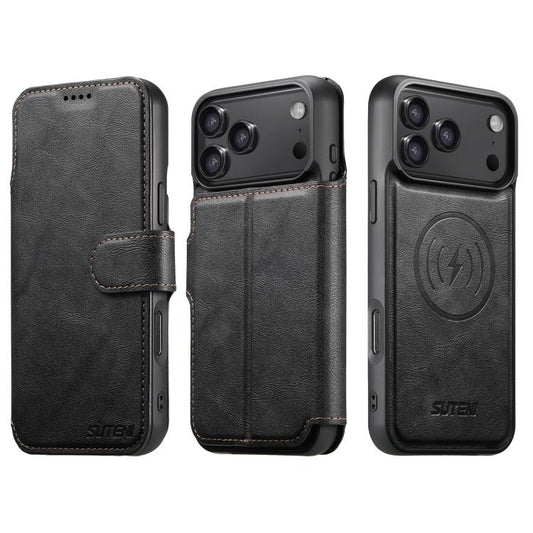 Suteni Q05 2-in-1 Multi-function Detachable Wallet MagSafe Phone Case, For iPhone 17 Pro Max, For iPhone 17 Pro, For iPhone 17, For iPhone 17 Air, For iPhone 16 Pro Max, For iPhone 16 Pro, For iPhone 16 Plus, For iPhone 16, For iPhone 15 Pro Max�������...