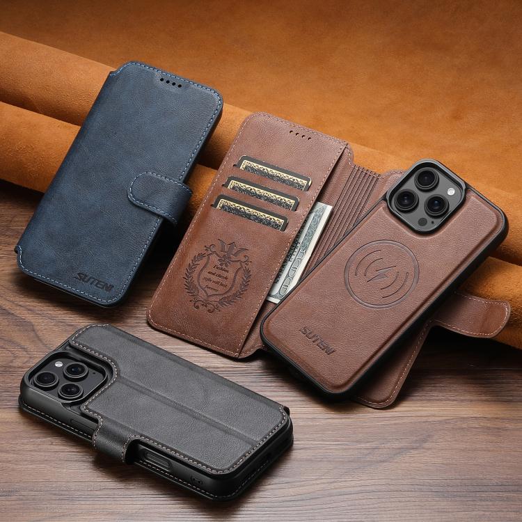 Suteni Q05 2-in-1 Multi-function Detachable Wallet MagSafe Phone Case, For iPhone 13 Pro Max, For iPhone 13 Pro, For iPhone 13, For iPhone 12, For iPhone 12 Pro Max, For iPhone 12 Pro