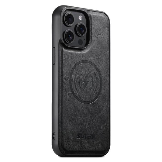 Suteni G5 Cowhide Leather MagSafe Magnetic Phone Case, For iPhone 13 Pro Max, For iPhone 13 Pro, For iPhone 13, For iPhone 12, For iPhone 12 Pro Max, For iPhone 12 Pro