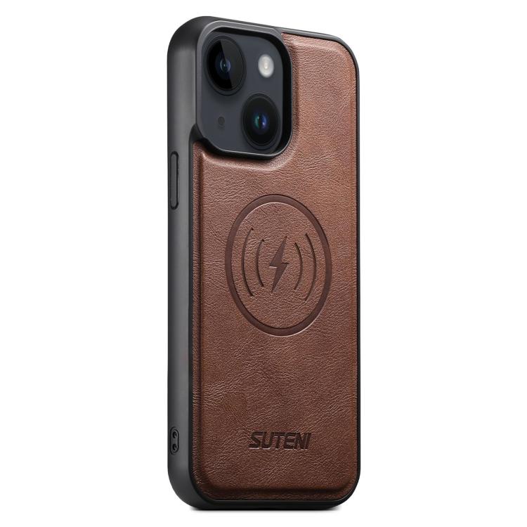 Suteni G5 Cowhide Leather MagSafe Magnetic Phone Case, For iPhone 13 Pro Max, For iPhone 13 Pro, For iPhone 13, For iPhone 12, For iPhone 12 Pro Max, For iPhone 12 Pro