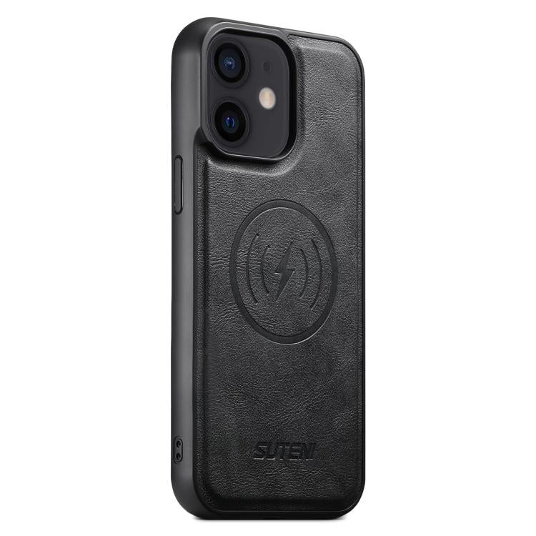 Suteni G5 Cowhide Leather MagSafe Magnetic Phone Case, For iPhone 13 Pro Max, For iPhone 13 Pro, For iPhone 13, For iPhone 12, For iPhone 12 Pro Max, For iPhone 12 Pro