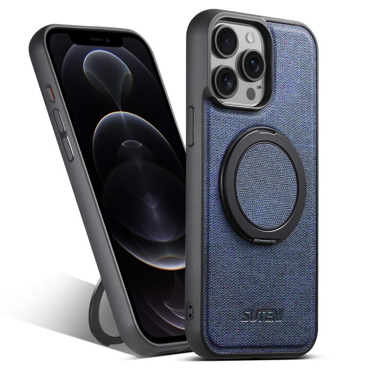 Suteni G3 360 Rotation Holder MagSafe Denim Leather Back Phone Case, For iPhone 12 Pro Max, For iPhone 12 Pro