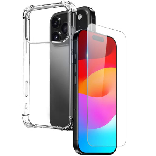 NORTHJO 2 in 1 TPU Airbag Shockproof Phone Case with Screen Film, For iPhone 17 Pro Max, For iPhone 17 Pro, For iPhone 17, For iPhone 17 Air, For iPhone 16e, For iPhone 16 Pro Max, For iPhone 16 Pro, For iPhone 16 Plus, For iPhone 16�������������������...