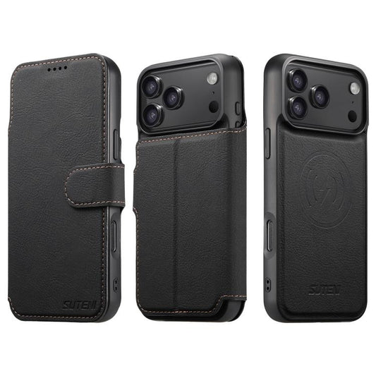 Suteni Q05 2-in-1 Multi-function MagSafe Wallet Litchi Leather Phone Case, For iPhone 17 Pro Max, For iPhone 17 Pro, For iPhone 17, For iPhone 17 Air, For iPhone 16 Pro Max, For iPhone 16 Pro, For iPhone 16 Plus, For iPhone 16, For iPhone 15 Pro Max���...