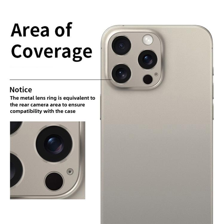 Kalebol Metal Hollow Lens Protection Ring, For iPhone 16 Pro Max, For iPhone 16 Pro